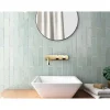 Carrelage mur effet zellige vert menthe brillant 6x24,6 cm TRIBECA SEAGLASS MINT-Aelle Carrelage