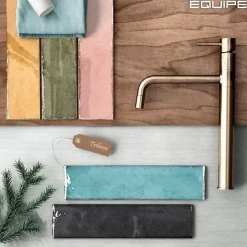 Aelle Carrelage Carrelage mur effet zellige vert kaki brillant 6x24,6 cm TRIBECA SAGE GREEN