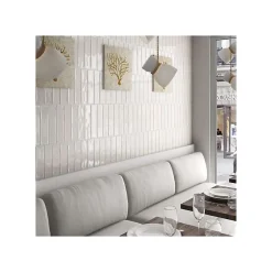 Aelle Carrelage Carrelage mur effet zellige blanc 7,5x30 cm MASIA BLANCO