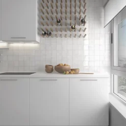 Carrelage mur effet zellige blanc 10x10 cm MANACOR WHITE-Aelle Carrelage Online