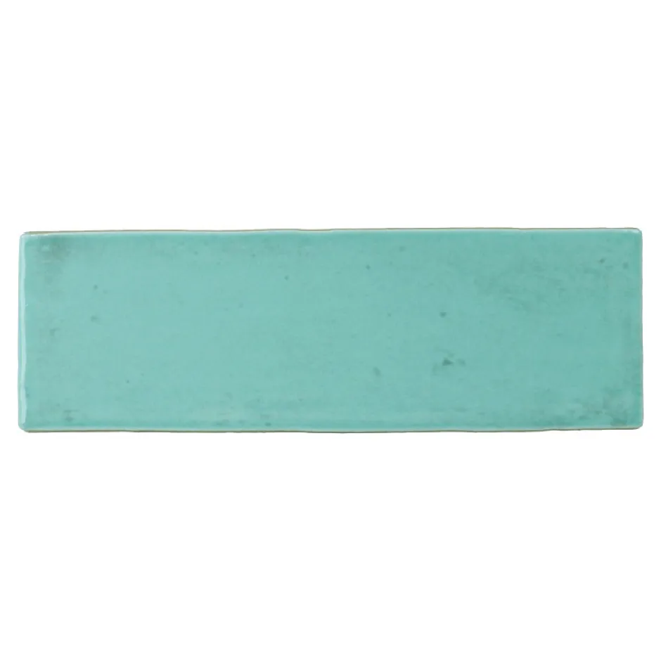 Aelle Carrelage Carrelage mur effet zellige bejmat marocain 5X15 cm turquoise brillant FANGO AQUAMARINE
