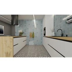 Carrelage mur effet zellige bejmat bleu 13,2x13,2 cm ARTISAN AQUA-Aelle Carrelage Clearance