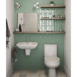 Carrelage mur effet zellige bleu turquoise 7,5x30 cm MASIA JADE-Aelle Carrelage Clearance