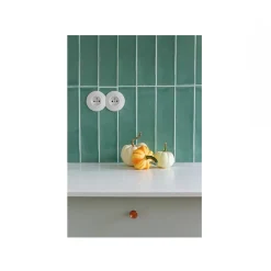 Carrelage mur effet zellige bleu turquoise 7,5x30 cm MASIA JADE-Aelle Carrelage Clearance