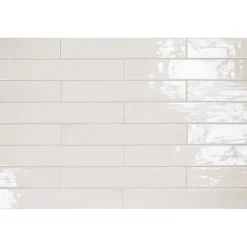 Aelle Carrelage Carrelage mur effet zellige blanc 6,5x40 cm MANACOR WHITE