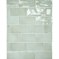 Carrelage mur effet zellige vert sage 7,5x15 cm MANACOR MINT-Aelle Carrelage Discount