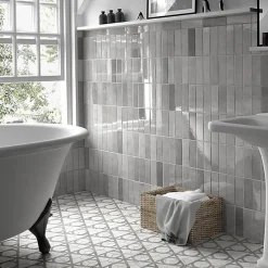 Carrelage mur effet zellige bejmat gris 6,5x20 cm ARTISAN ALABASTER-Aelle Carrelage Best