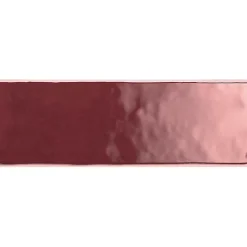 Carrelage mur effet zellige bejmat rouge 6,5x20 cm ARTISAN BURGUNDY-Aelle Carrelage