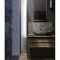 Carrelage mur effet zellige bejmat rouge 6,5x20 cm ARTISAN BURGUNDY-Aelle Carrelage