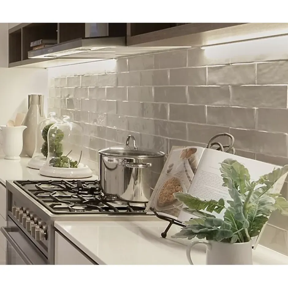 Carrelage mur effet zellige gris 7,5x30 cm MASIA GRIS CLARO-Aelle Carrelage Sale