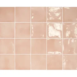 Carrelage mur effet zellige rose 10x10 cm MANACOR BLUSH PINK-Aelle Carrelage Clearance