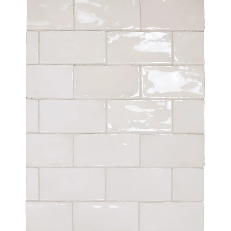 Carrelage mur effet zellige blanc 7,5x15 cm MANACOR WHITE-Aelle Carrelage Best