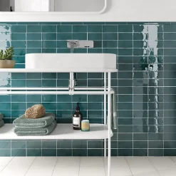 Carrelage mur effet zellige bleu turquoise 7,5x15 cm MANACOR GLACIER-Aelle Carrelage Sale