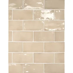 Aelle Carrelage Carrelage mur effet zellige beige 7,5x15 cm MANACOR BEIGE ARGILE