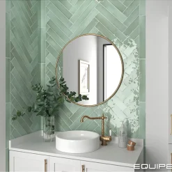 Carrelage mur effet zellige vert sage 6,5x40 cm MANACOR MINT-Aelle Carrelage Hot