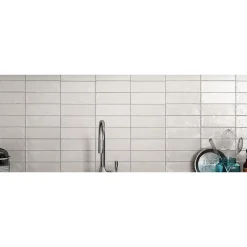 Carrelage mur effet zellige bejmat satiné blanc 6,5x20 cm MALLORCA WHITE-Aelle Carrelage Sale