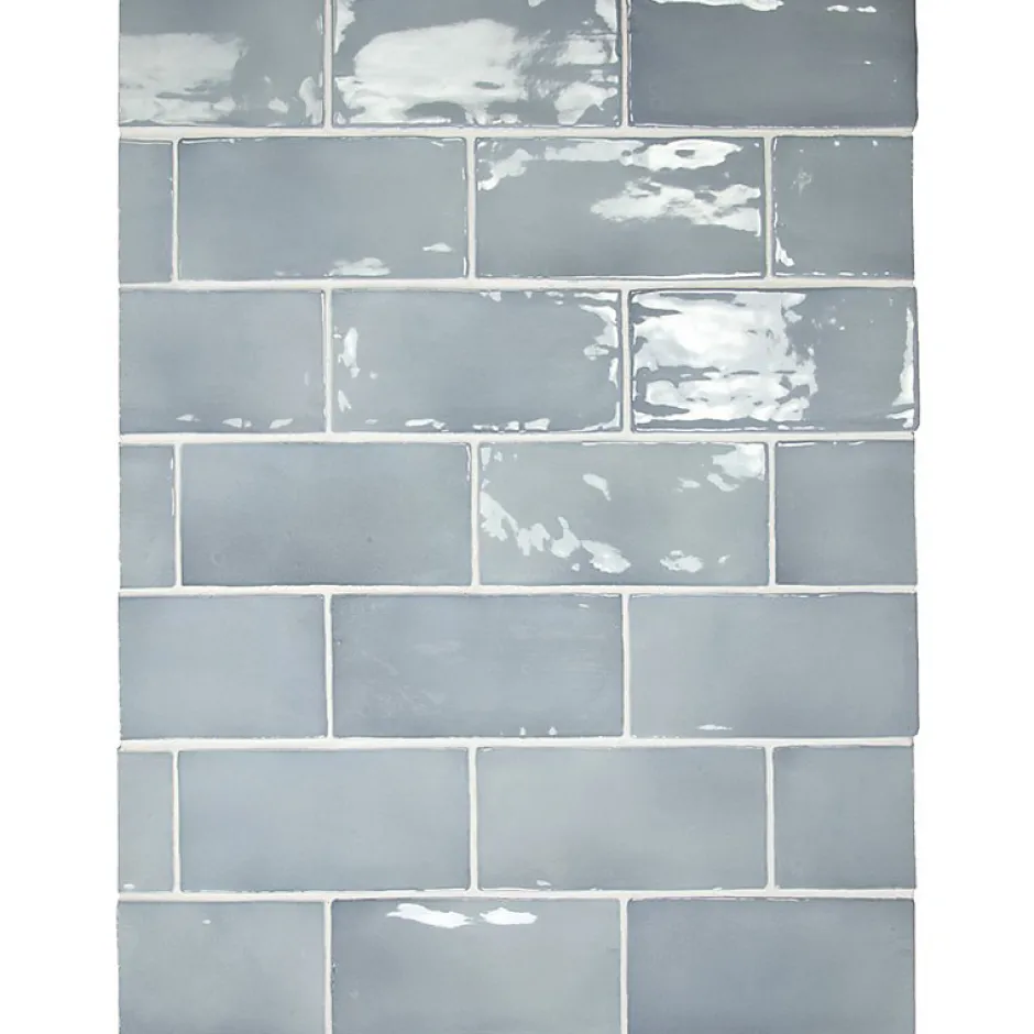 Aelle Carrelage Carrelage mur effet zellige bleu 7,5x15 cm MANACOR BLUE MOON