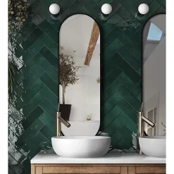 Carrelage mur effet zellige bejmat vert 6,5x20 cm ARTISAN MOSS GREEN-Aelle Carrelage