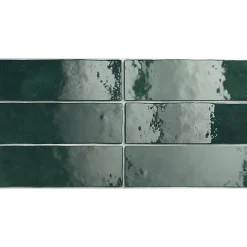 Carrelage mur effet zellige bejmat vert 6,5x20 cm ARTISAN MOSS GREEN-Aelle Carrelage