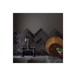 Carrelage mur effet zellige bejmat satiné noir 6,5x20 cm MALLORCA BLACK-Aelle Carrelage Clearance