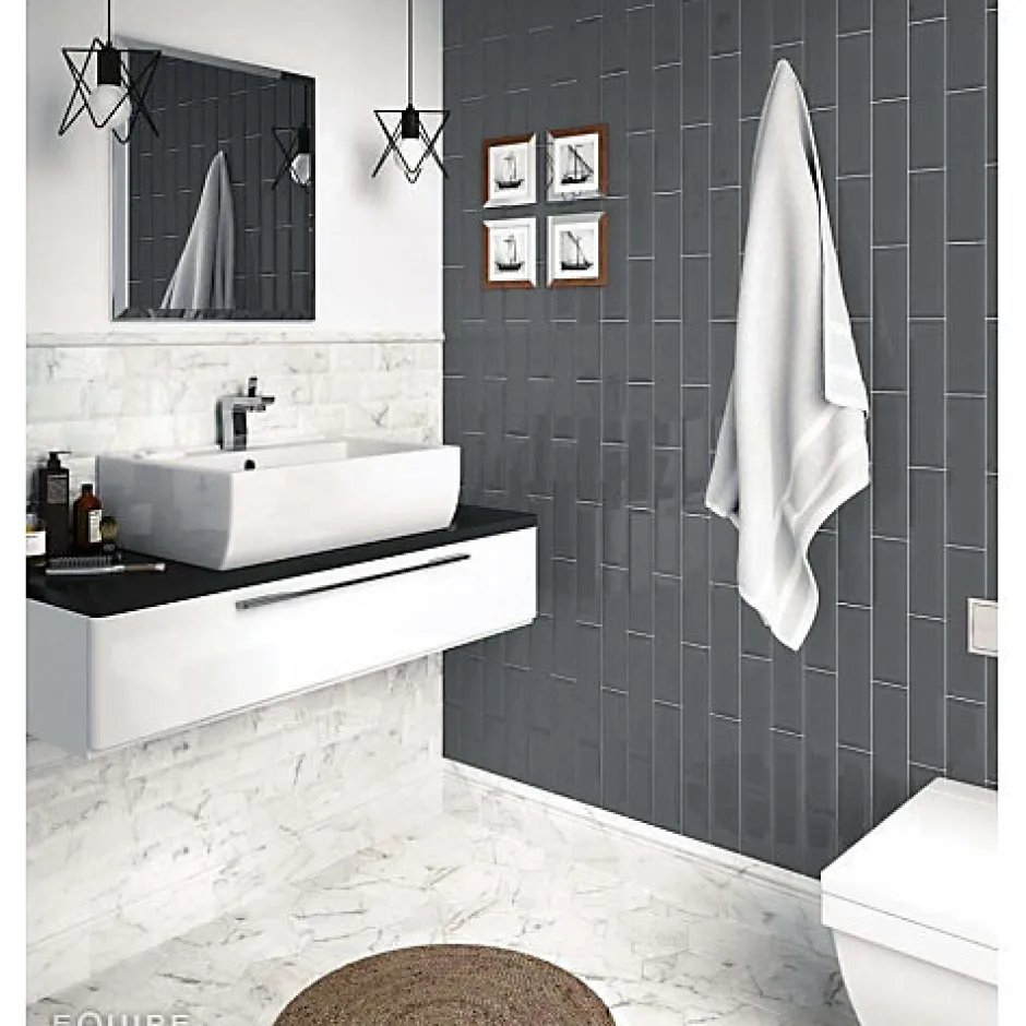 Aelle Carrelage Carrelage mur effet zellige bejmat bleu 13,2x13,2 cm ARTISAN COLONIAL BLUE