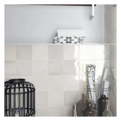 Carrelage mur effet zellige bejmat blanc 13,2x13,2 cm ARTISAN WHITE-Aelle Carrelage Outlet