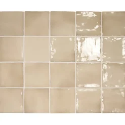 Aelle Carrelage Carrelage mur effet zellige beige 10x10 cm MANACOR BEIGE ARGILE