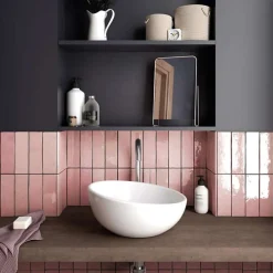 Carrelage mur effet zellige bejmat rose 6,5x20 cm ARTISAN ROSE MALLOW-Aelle Carrelage Clearance