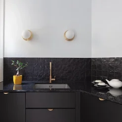 Aelle Carrelage Carrelage mur effet zellige bejmat satiné noir 10x10 cm MALLORCA BLACK