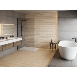 Carrelage mur faience effet bois à relief 40x120 cm WEWOOD CONCEPT CREMA-Aelle Carrelage Clearance