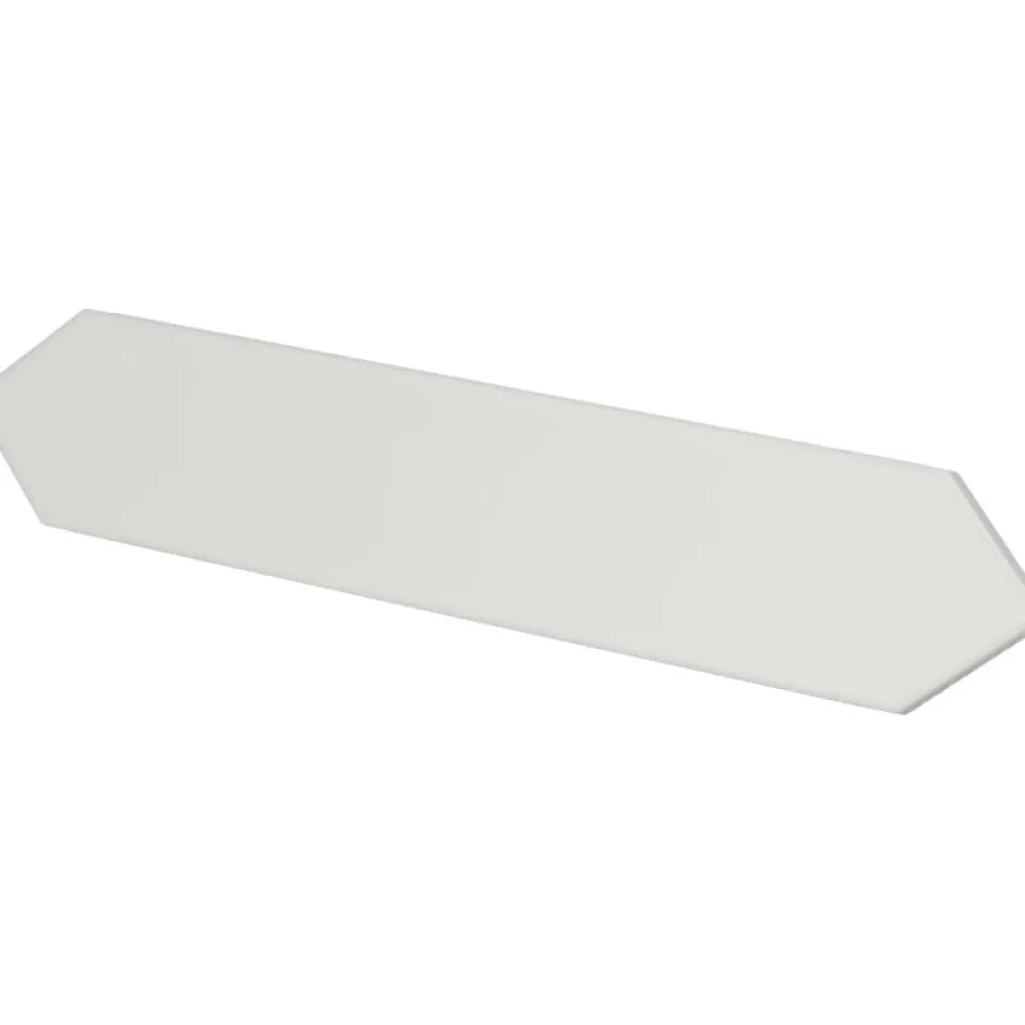 Aelle Carrelage Carrelage mur faience forme navette 5x25 cm mate LANSE WHITE