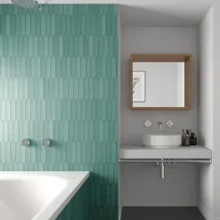 Carrelage mur faience forme navette 5x25 cm mate LANSE VIRIDIAN-Aelle Carrelage Best