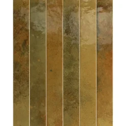 Lux Mosaic Carrelage Mur Intérieur Format allongé Beige Détonifié Brillant. Bali Moss 5x40 cm