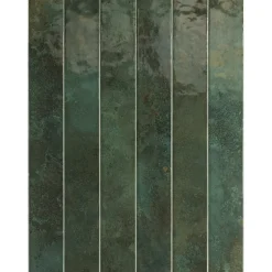 Lux Mosaic Carrelage Mur Intérieur Format allongé Vert Brillant. Bali Isle of Pinetrees 5x40 cm