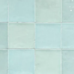 Carrelage mur intérieur/exterieur. Grès cérame Zellige Vert Menthe 12x12 cm x ép 8,3 mm-Lux Mosaic