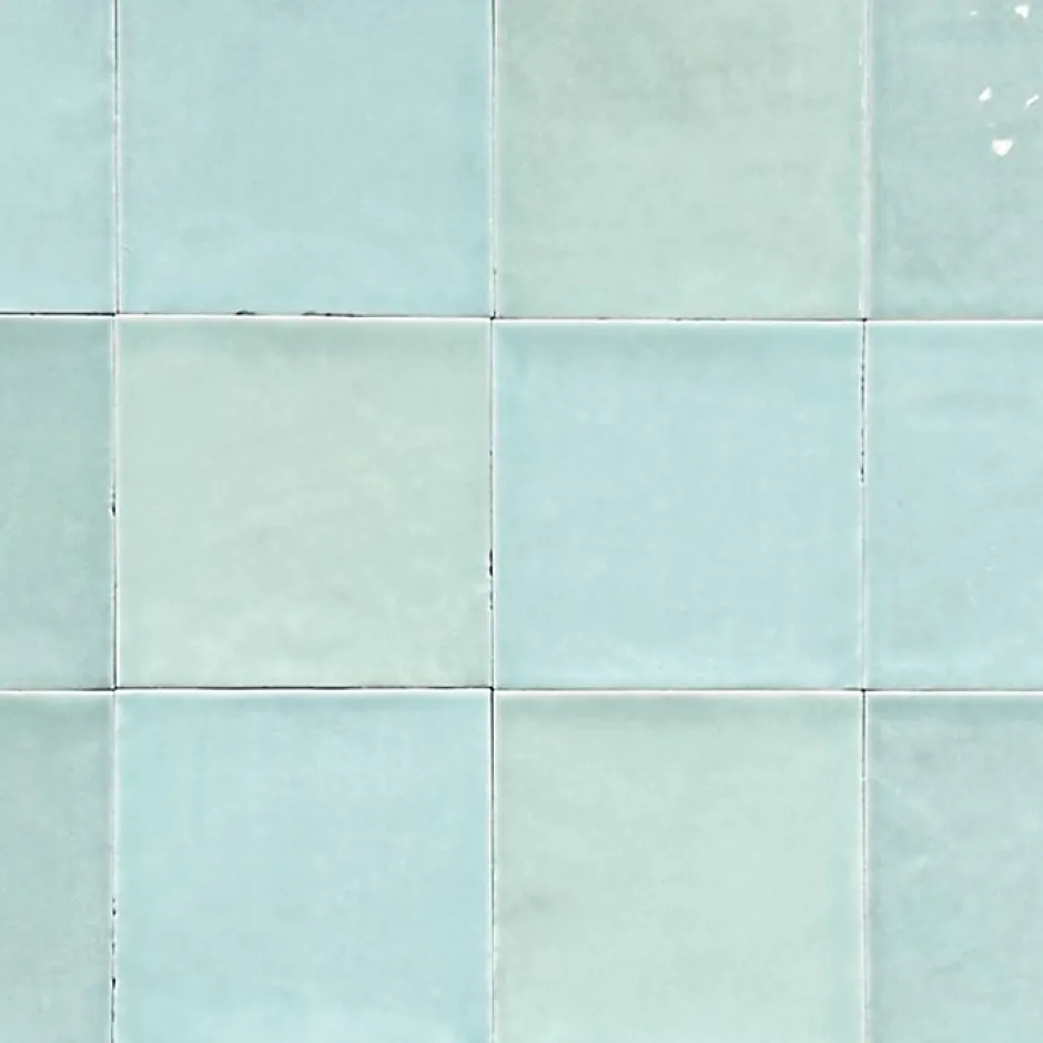 Carrelage mur intérieur/exterieur. Grès cérame Zellige Vert Menthe 12x12 cm x ép 8,3 mm-Lux Mosaic