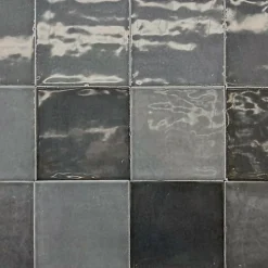 Carrelage mur intérieur/exterieur. Grès cérame Zellige Coal Anthracite 12x12 cm x ép 8,3 mm-Lux Mosaic Online