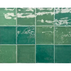 Lux Mosaic Carrelage mur intérieur/exterieur. Grès cérame Zellige Vert 12x12 cm x ép 8,3 mm