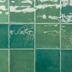 Lux Mosaic Carrelage mur intérieur/exterieur. Grès cérame Zellige Vert 12x12 cm x ép 8,3 mm