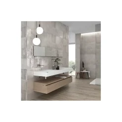 Aelle Carrelage Carrelage mur moderne décor paillette gris 25x75 cm MATERIKA DECOR A&B