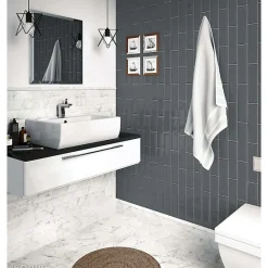 Carrelage mur métro parisien relief effet marbre blanc mate 7,5x15 cm METRO CARRARA-Aelle Carrelage Sale