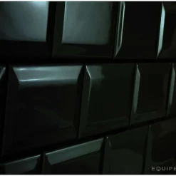 Carrelage mur métro parisien relief uni noir mate 7,5x15 cm METRO BLACK-Eiffel art construction Hot