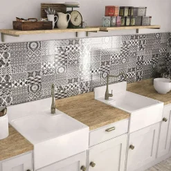 Carrelage mur métro patchwork gris 7,5x15 cm METRO PATCHWORK B&W-Aelle Carrelage Best