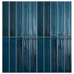 Carrelage mur Nair Blue Brillant 5x30. Format allongé-Lux Mosaic Clearance