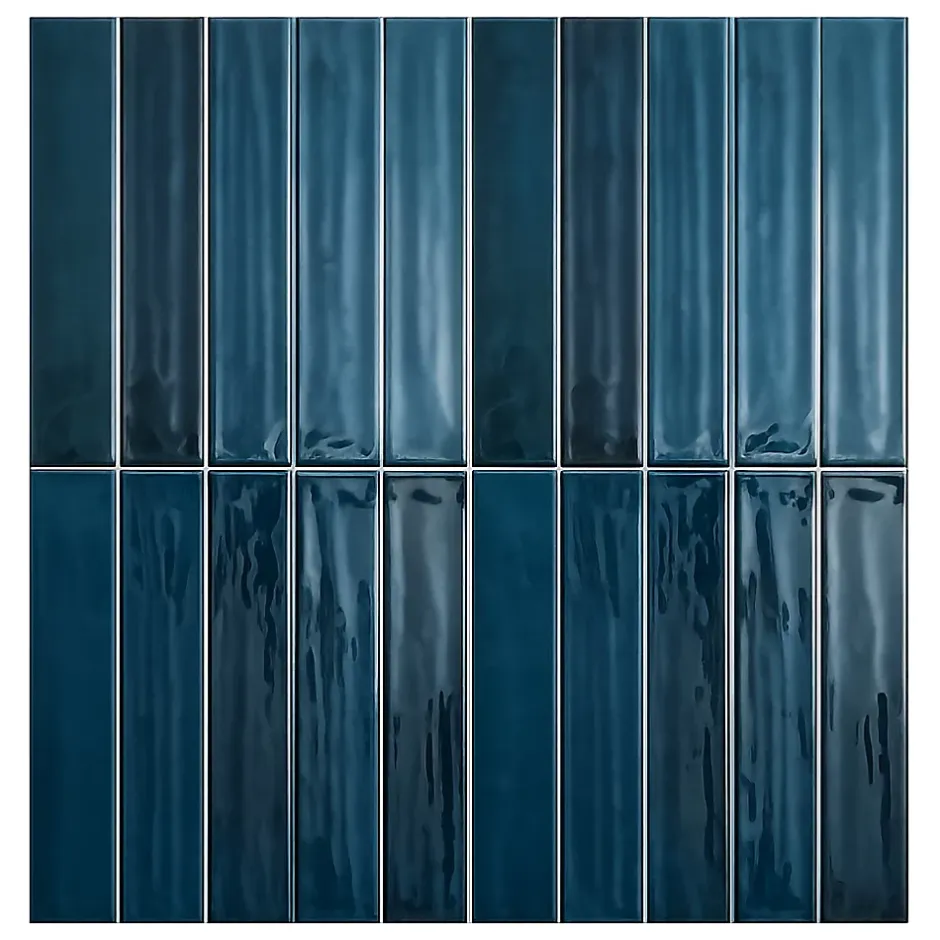 Carrelage mur Nair Blue Brillant 5x30. Format allongé-Lux Mosaic Clearance