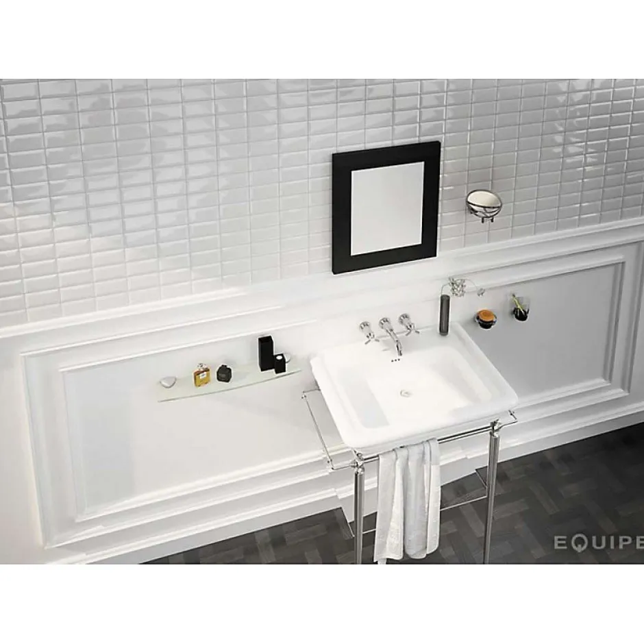 Eiffel art construction Carrelage mur relief métro parisien uni blanc brillant 10x20 cm METRO WHITE