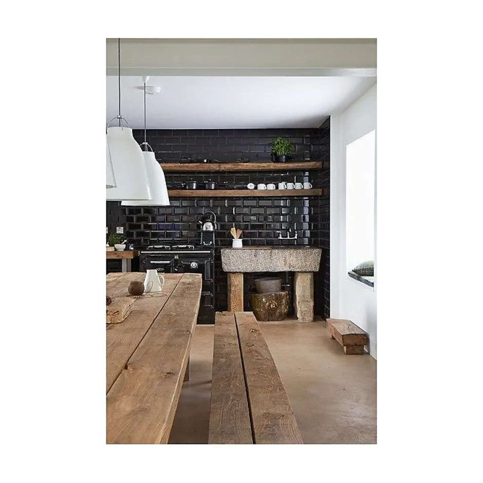 Carrelage mur relief métro parisien uni noir brillant 7,5x15 cm METRO BLACK-Eiffel art construction Clearance