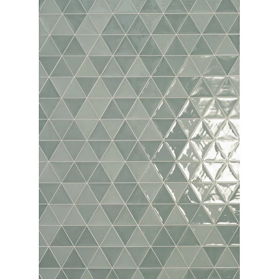 Carrelage mur trianguaire effet zellige vert d'eau 13,2x11,4 cm 3LATI AQUAMARINA-Aelle Carrelage Discount