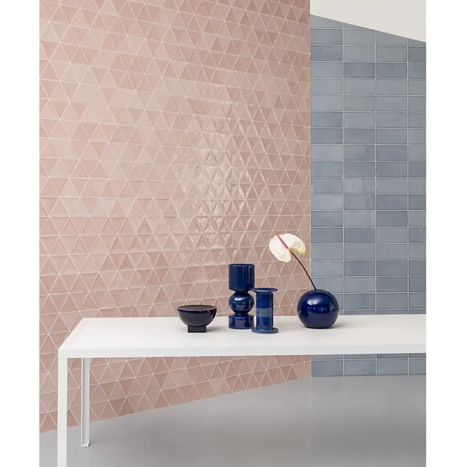 Aelle Carrelage Carrelage mur trianguaire effet zellige rose 13,2x11,4 cm 3LATI ROSA