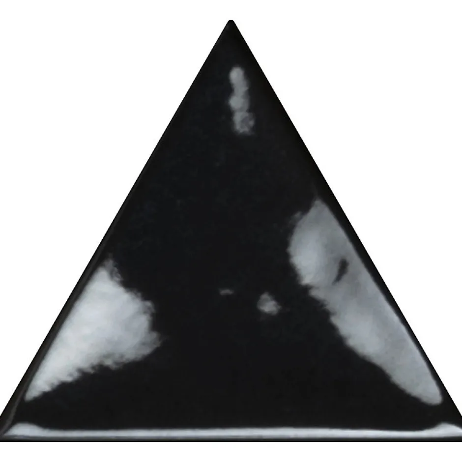 Aelle Carrelage Carrelage mur trianguaire effet zellige noir métal 13,2x11,4 cm 3LATI RIFLESSI